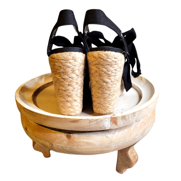 🌟1 SZ 6 LEFT. BLACK LACE-UP ESPADRILLES - Picture 6 of 6